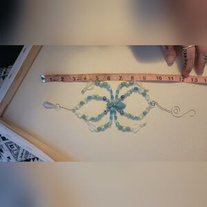 Handcrafted Beaded Spider Suncatcher with Evil Eye